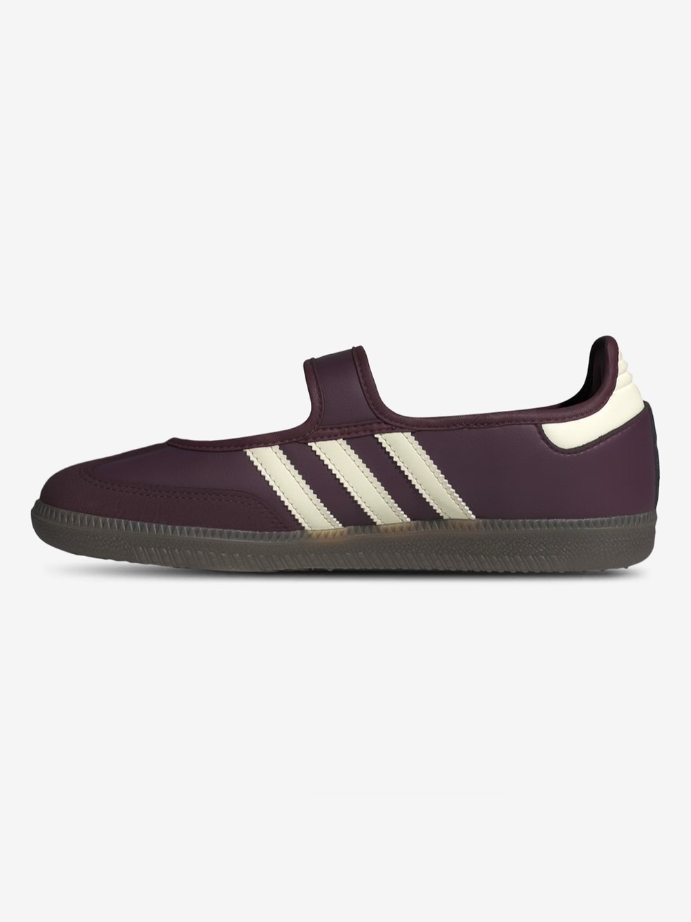 adidas Samba Mary-Jane Sneakers Burgundy with Cream Stripes - Picture 3 of 7